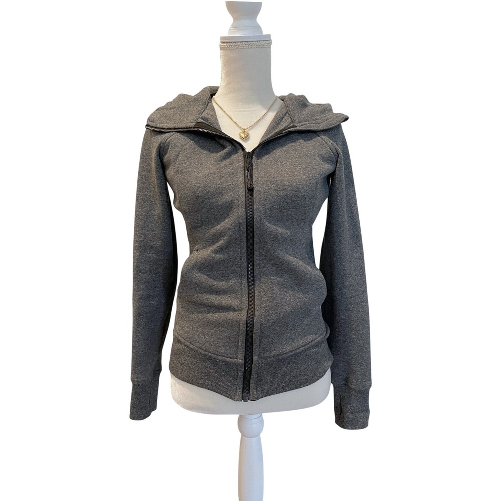 Lululemon Scuba Womens Gray Full Zip Pockets Hoodie Jacket 6 Athleisure Casual